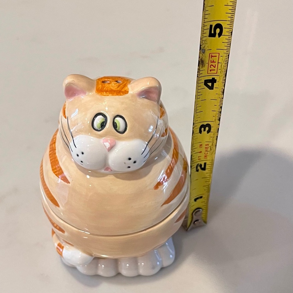 Bella Casa Ganz Adorable Orange Tabby Cat Ceramic Salt & Pepper Shaker - Picture 7 of 9